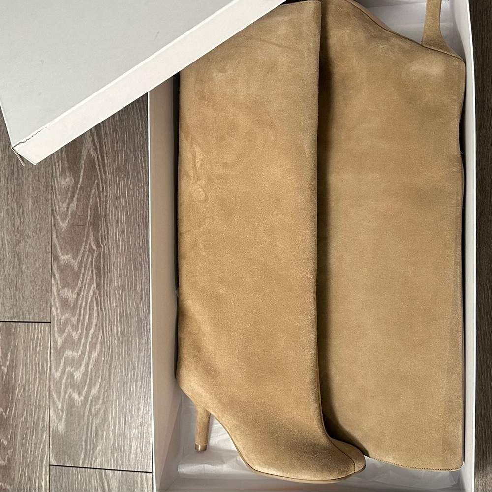 MM6 Maison Martin Margiela Tan Suede Heeled Boots